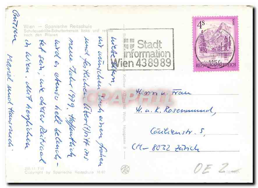 CPM Wien Spanische Reitschute  — Back