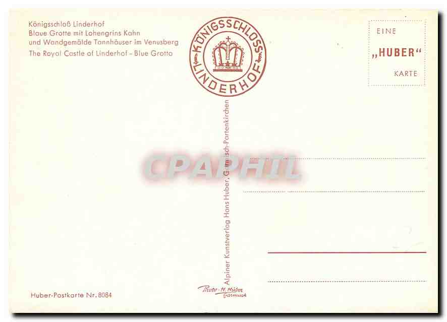 CPM The Royal Castle of Linderhof Blue grotto  — Back