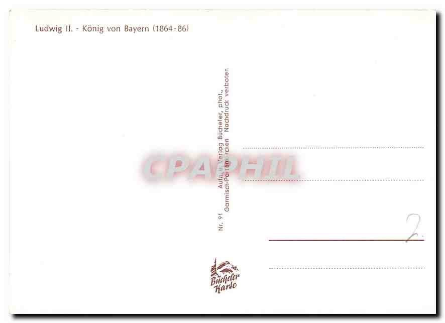 CPM Ludwig II Konig von Bayern 1864 86  — Rückseite