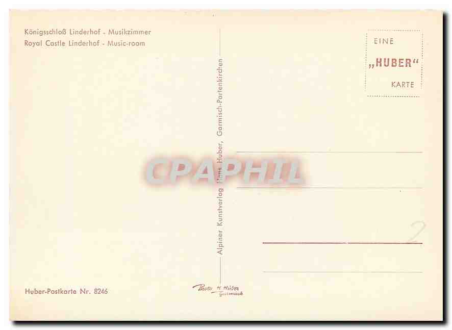CPA Konigsschloss Linderhof Musikzimmer  — Rückseite