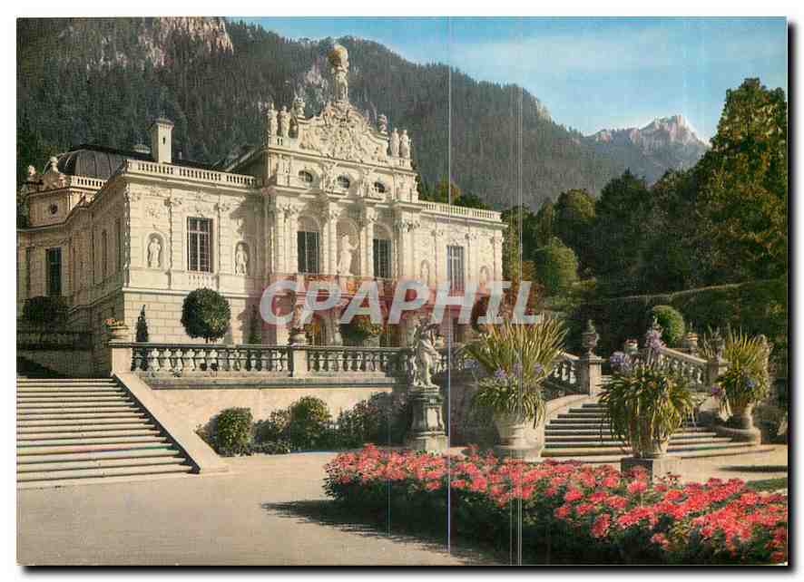 CPA Konigsschloss Linderhof mit Purschlingkopf 