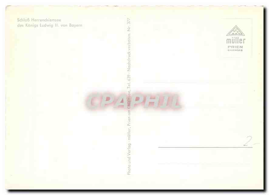 CPA Schkiss Herrienchiemsee des Konigs Ludwig II von Bayern  — Rückseite