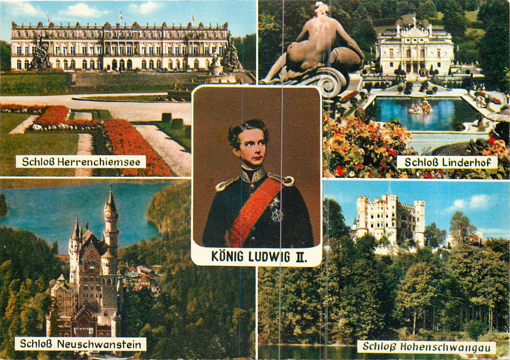 CPA Konig Ludwig II Schloss Herrienchiemsee Schloss Linderhof 