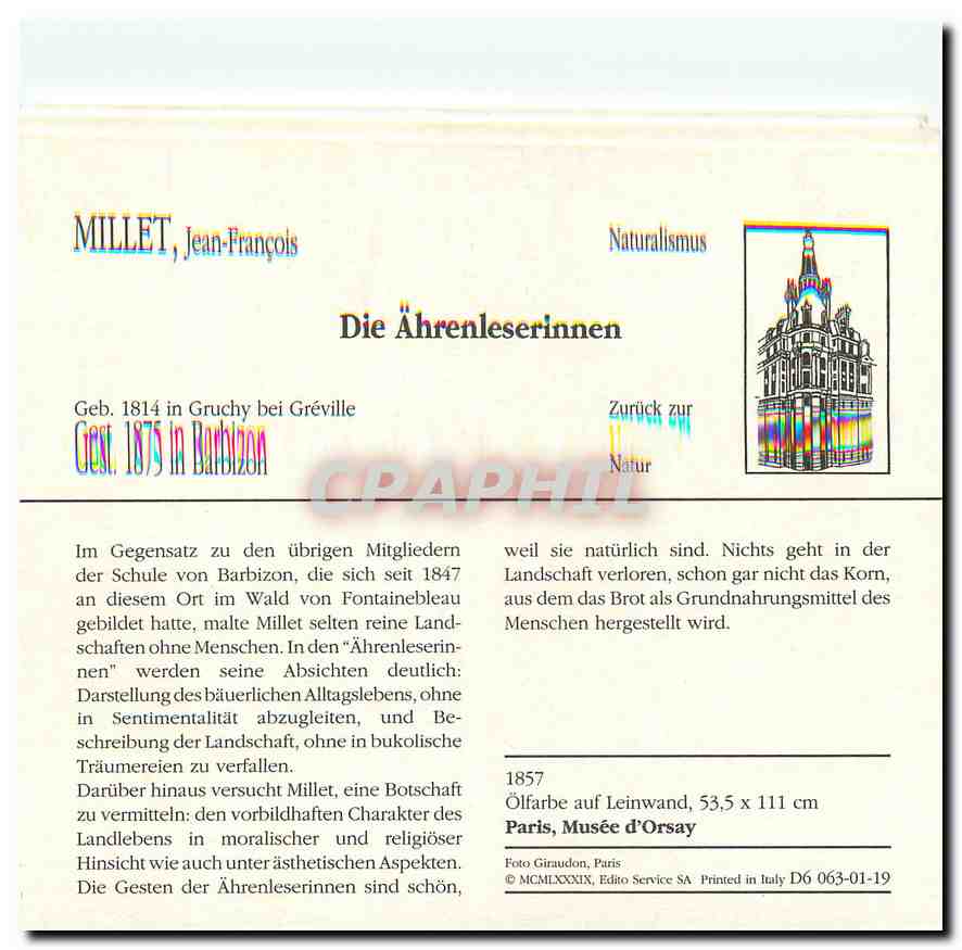 CPA Switzerland Millet Jean Francois Sie Ahrenleserinnen  — Back