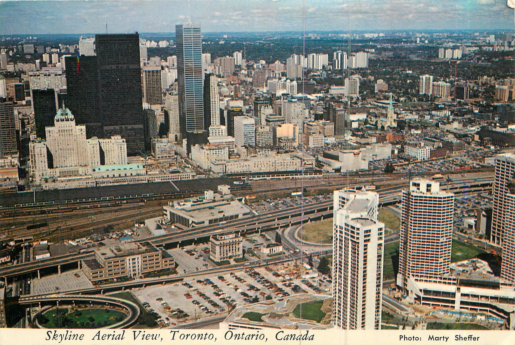 CPA Skyline Aerial View Toronto Ontario Canada 