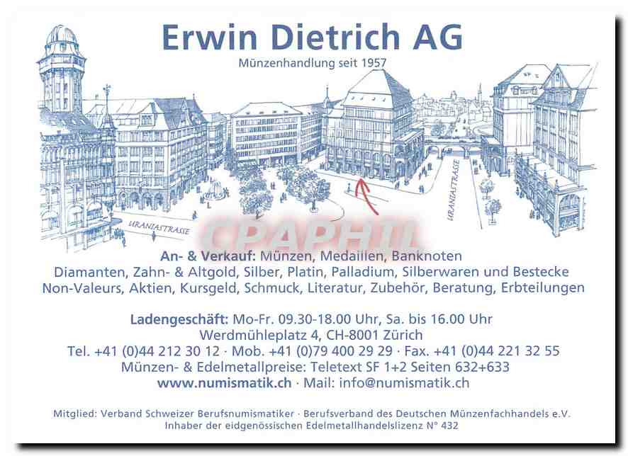 CPM Erwin Dietrich AG Munzenhandlung seit 1957 Camionette — Verso