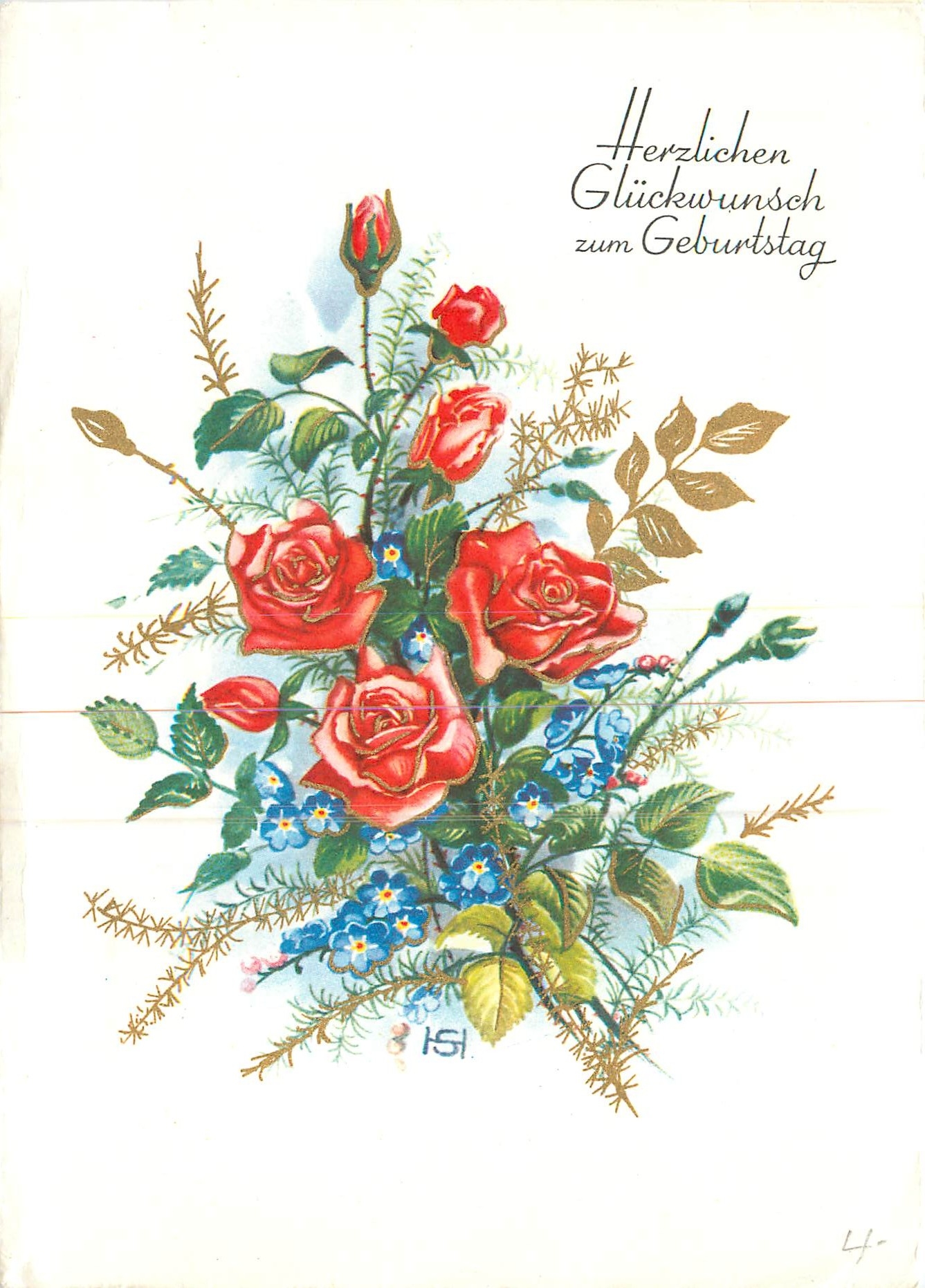 CPM Herzlichen Gluckwunseh zum Geburtstag Fleurs