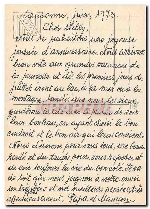 CPM Heureux Anniversaire  — Rückseite