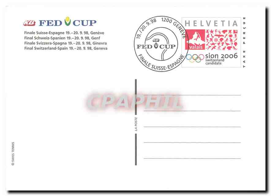 CPM Fed Cup Finale Suisse Espagne Geneve Tennis — Rückseite