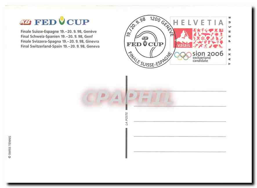 CPM Fed Cup Finale Suisse Espagne Geneve Tennis — Rückseite