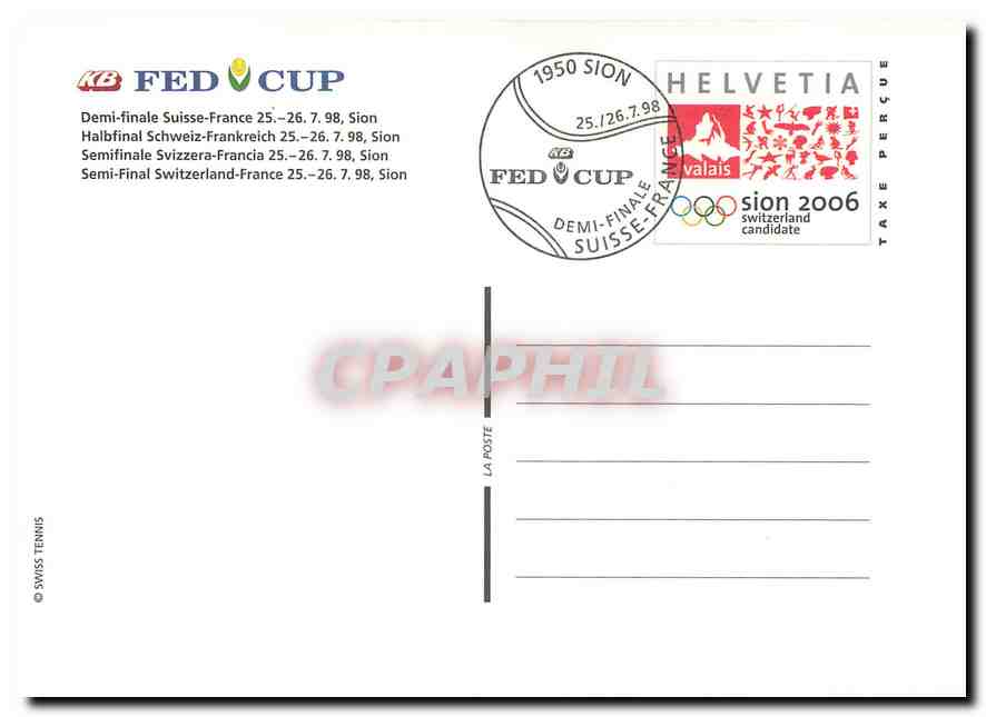 CPM Fed Cup Demi Finale Suisse France Sion Tennis — Rückseite