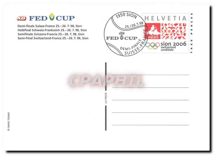 CPM Fed Cup Demi Finale Suisse France Sion Tennis — Rückseite