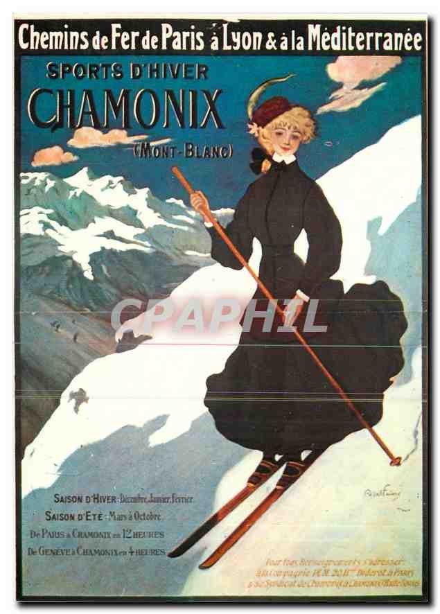 CPM Chemin de Fer de Paris a Lyon a la Mediterranee Sports d'Hiver Chamonix Mont Blanc Ski