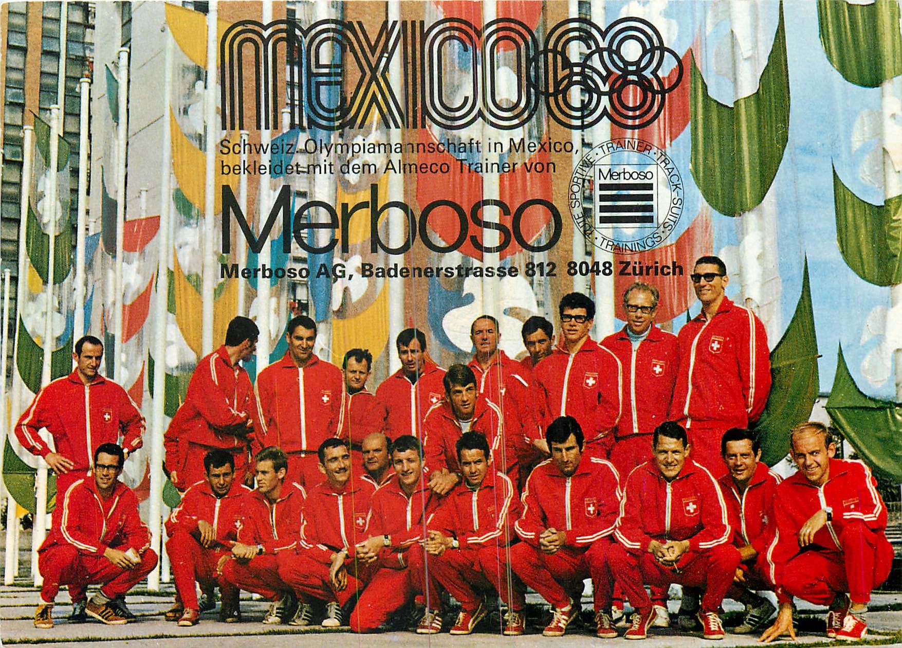 CPM Mexico Schweiz Olympianannschaft in Mexico Jeux Olympiques