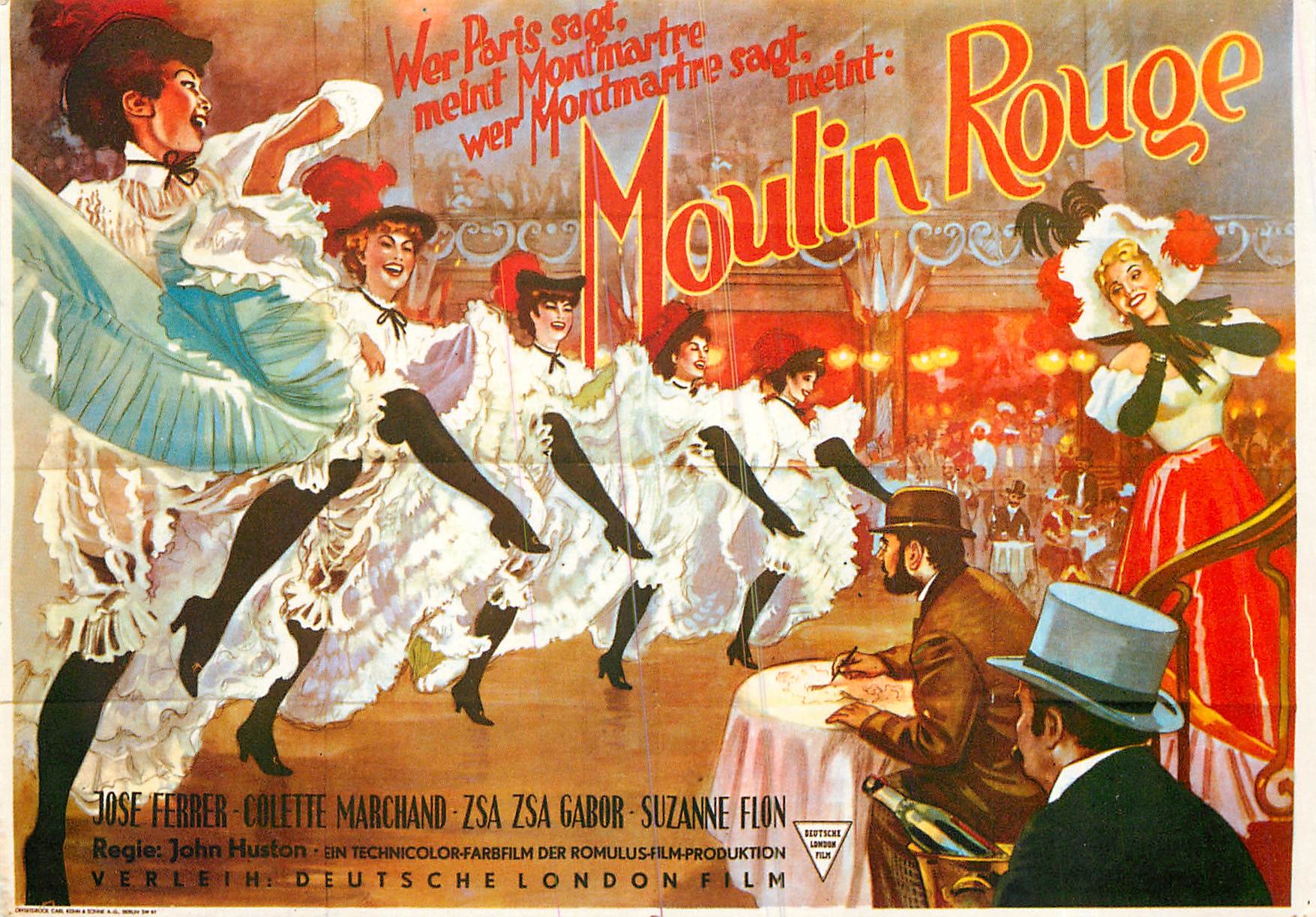 CPM Moulin Rouge J Ferrer Zsa Zsa Gabor John Huston 