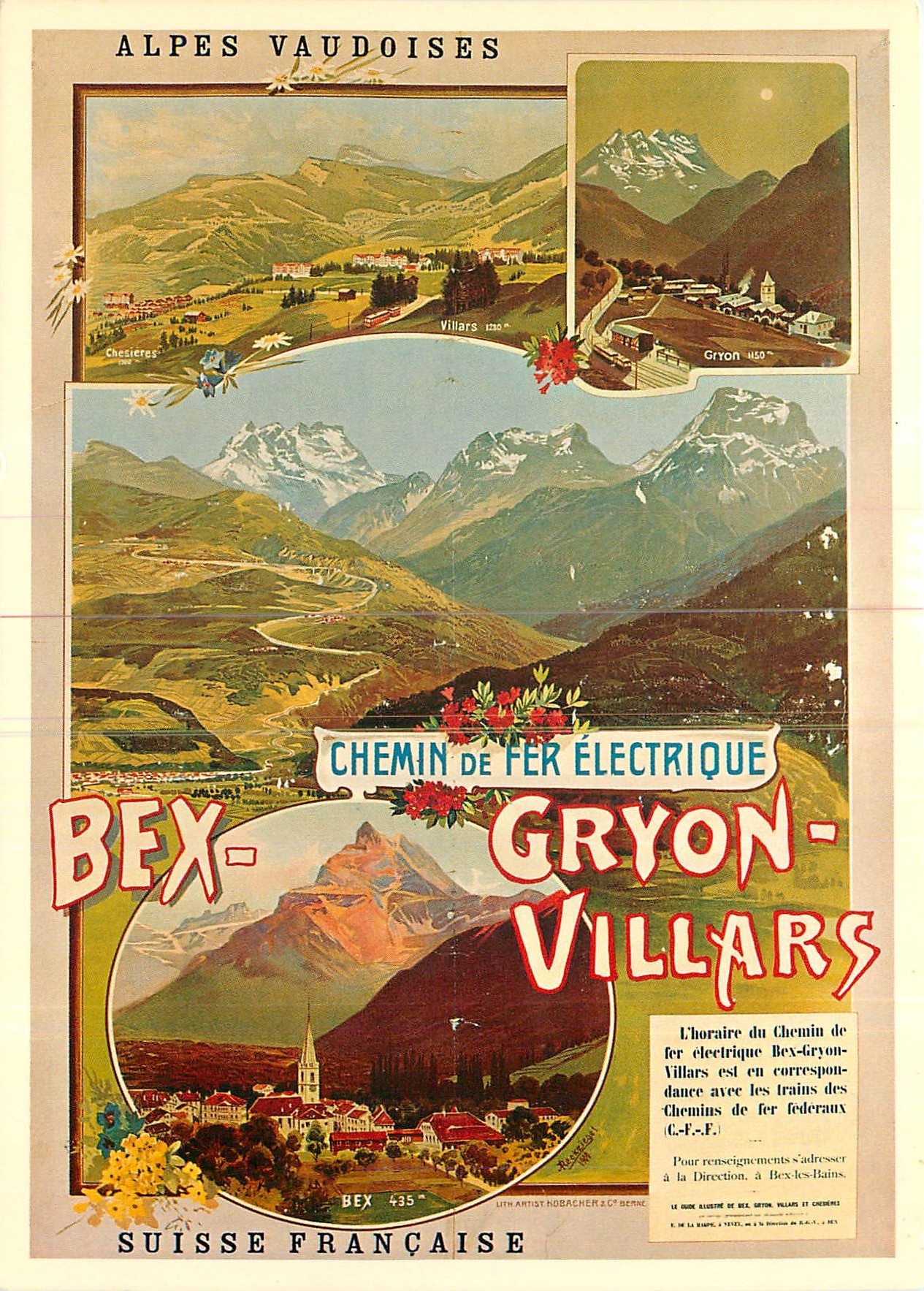 CPM Alpes Vaudoises Chemin de fer electrique Bex Gryon Villars Suisse Francaise 