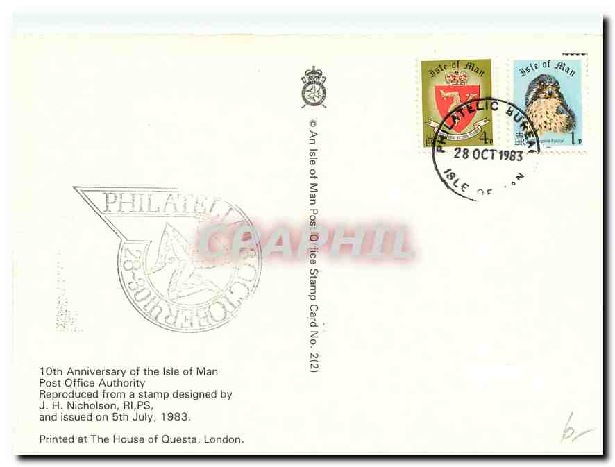 CPM 10th Anniversary of the Isle of Man  — Rückseite