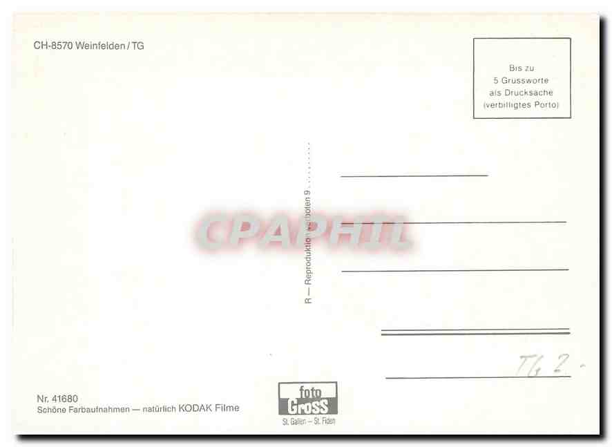 CPM Weinfelden TG  — Rückseite