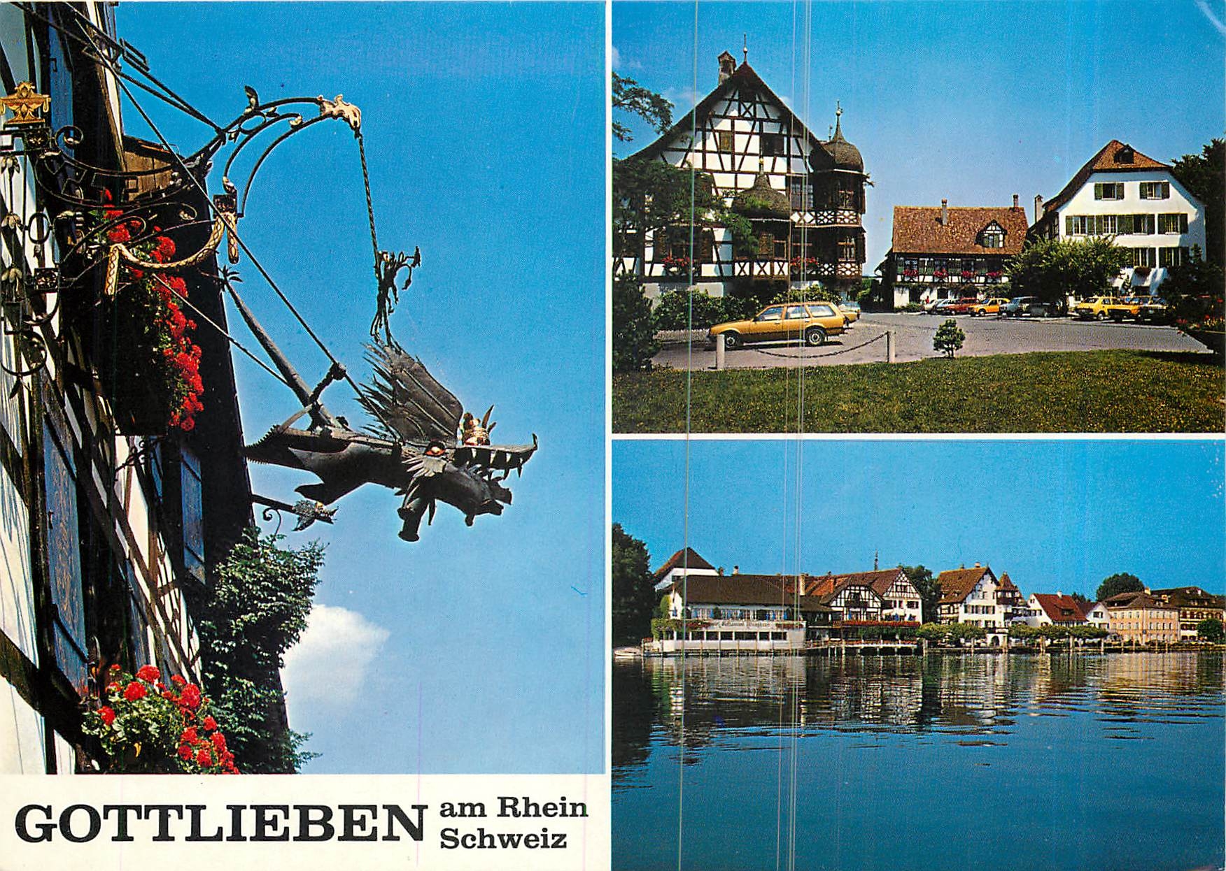 CPM Gottlieben am Rhein Schweiz TG Hotel Drachenburg Waaghaus 