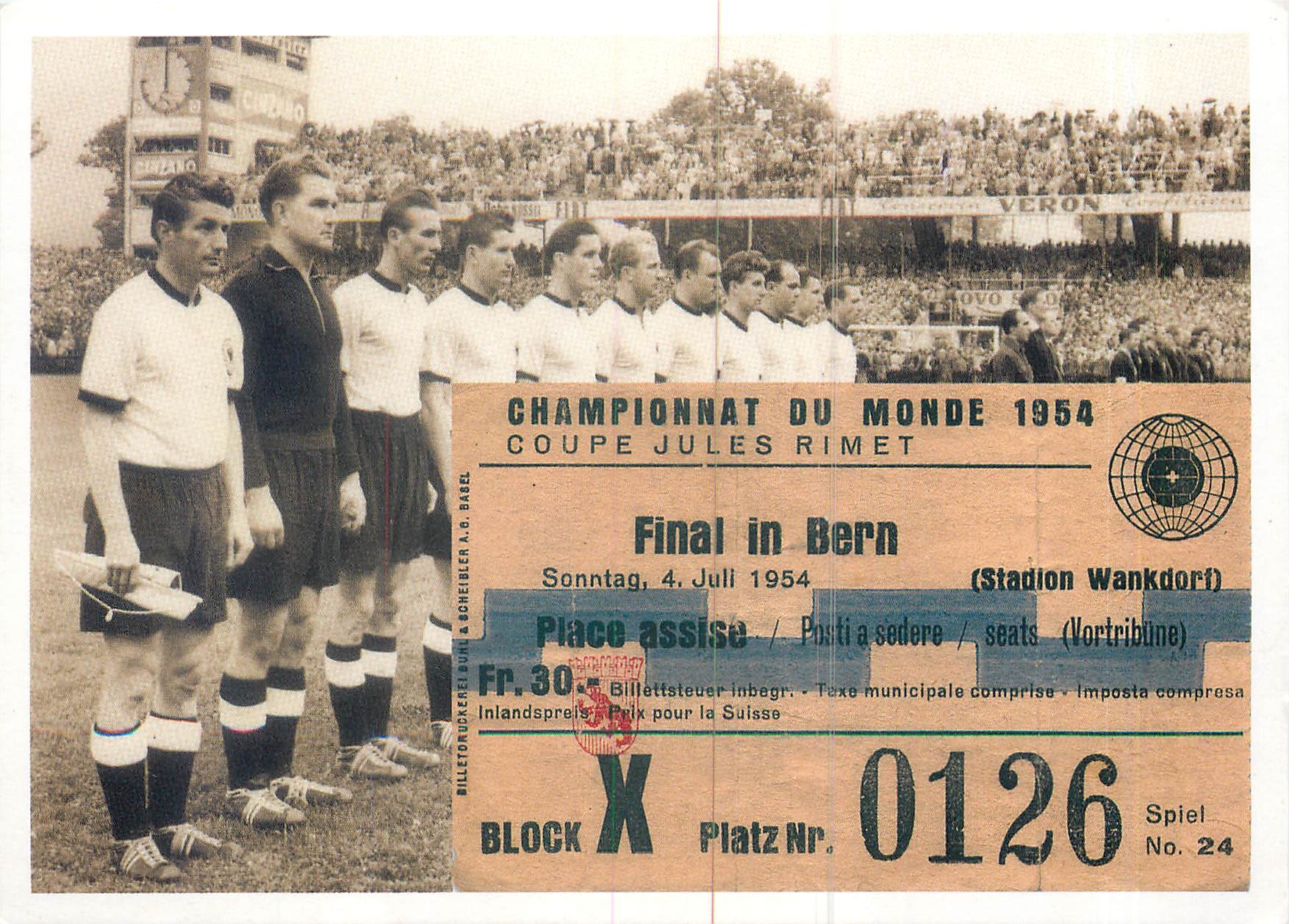CPM Championnat du Monde 1954 Football Coupe Jules Rimet