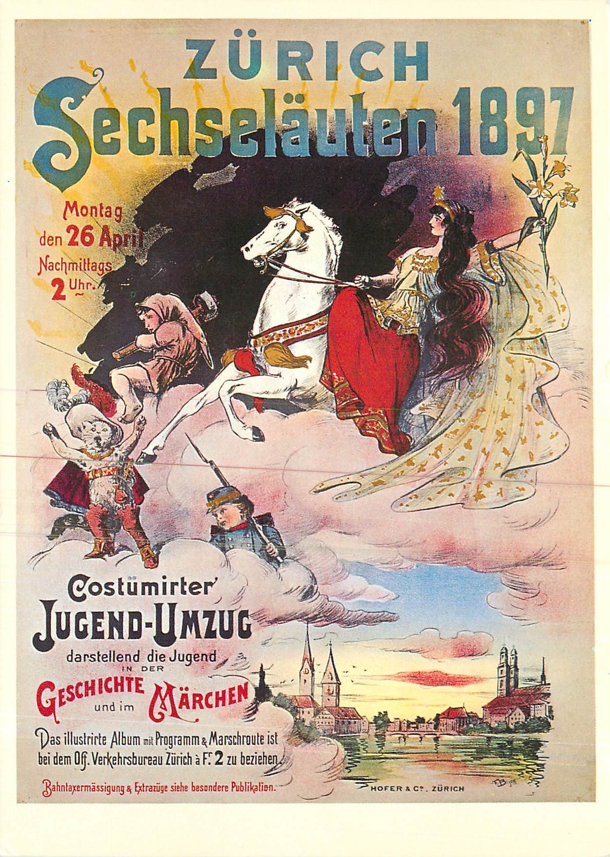 CPM Zurich Sechselauten 1897 Plakat fur Sechselauten Zunfte 1897 