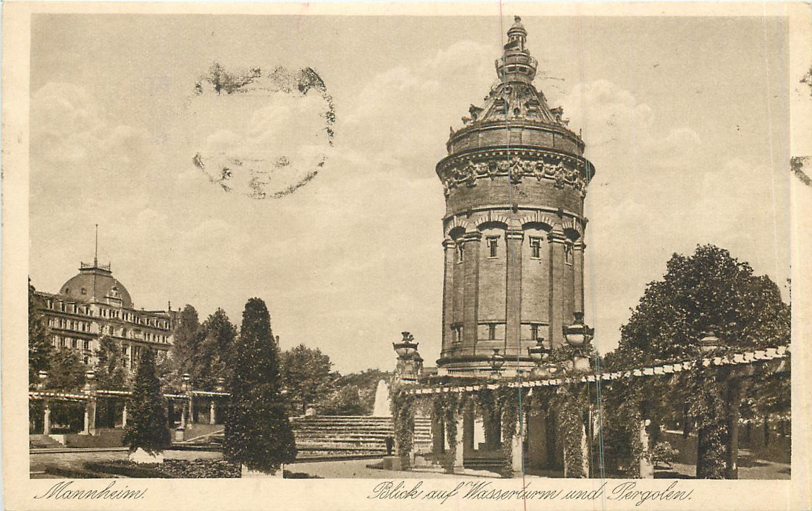 CPA Mannheim Blick auf Wasserhurn und Pergosten 