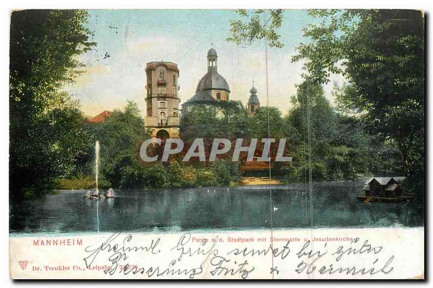 CPA Mannheim Paris Stadtpark mit Sternwarte 