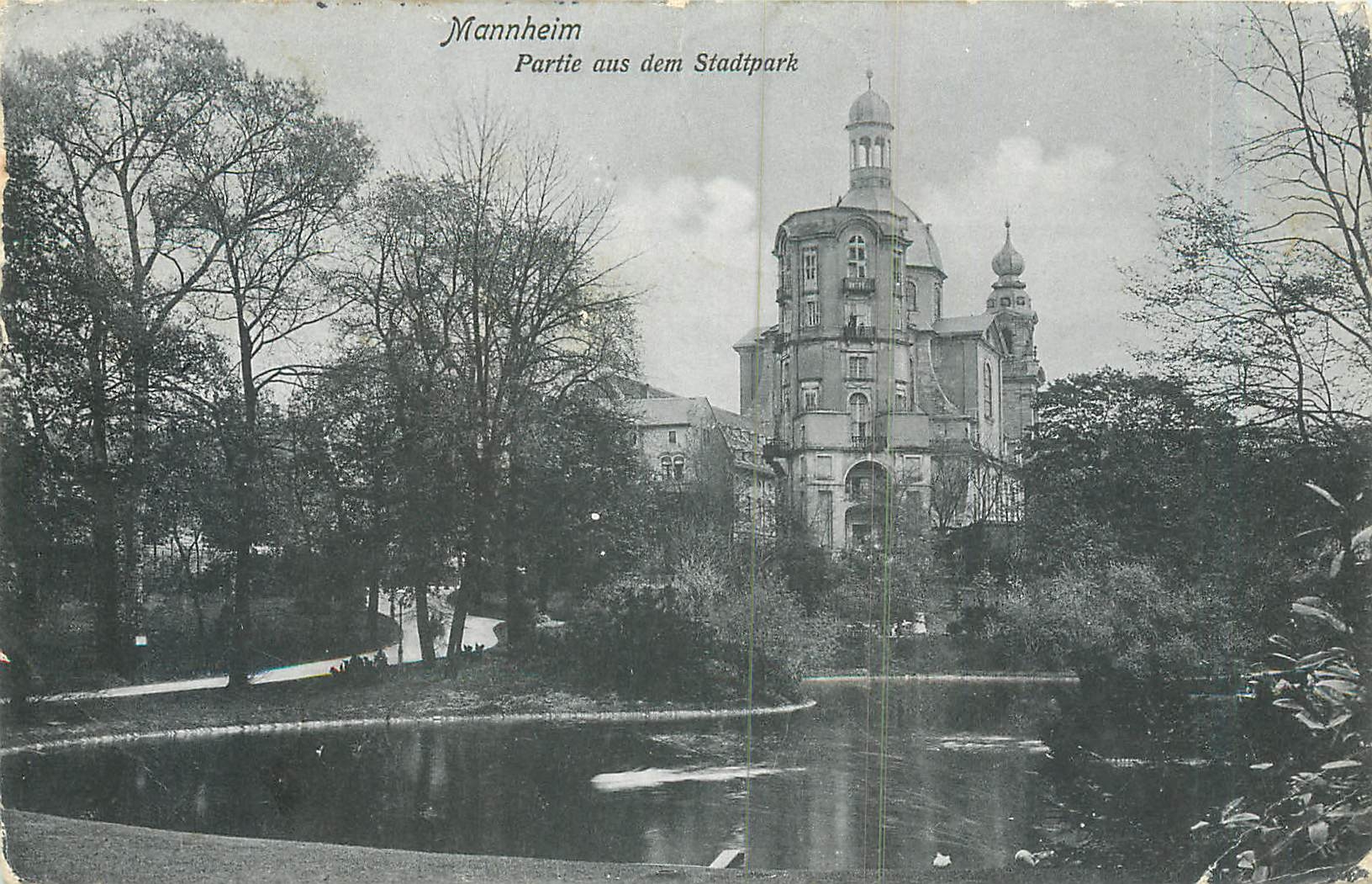 CPA Mannheim Partie aus dem Stadtpark 