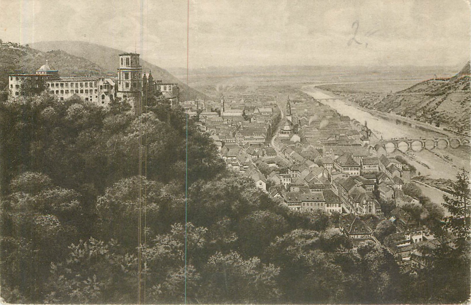 CPA Heidelberg vom Weg zum Konigsstuhl gesehen 