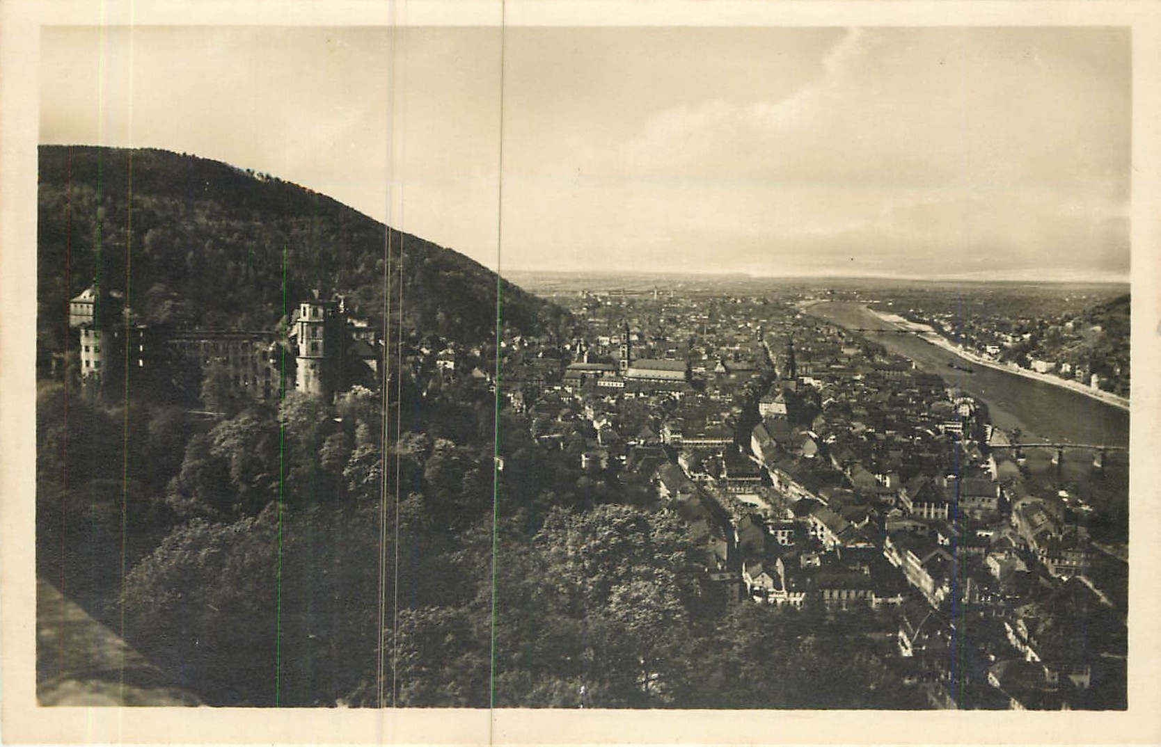 CPA Heidelberg Blick vom Schlosshotel 
