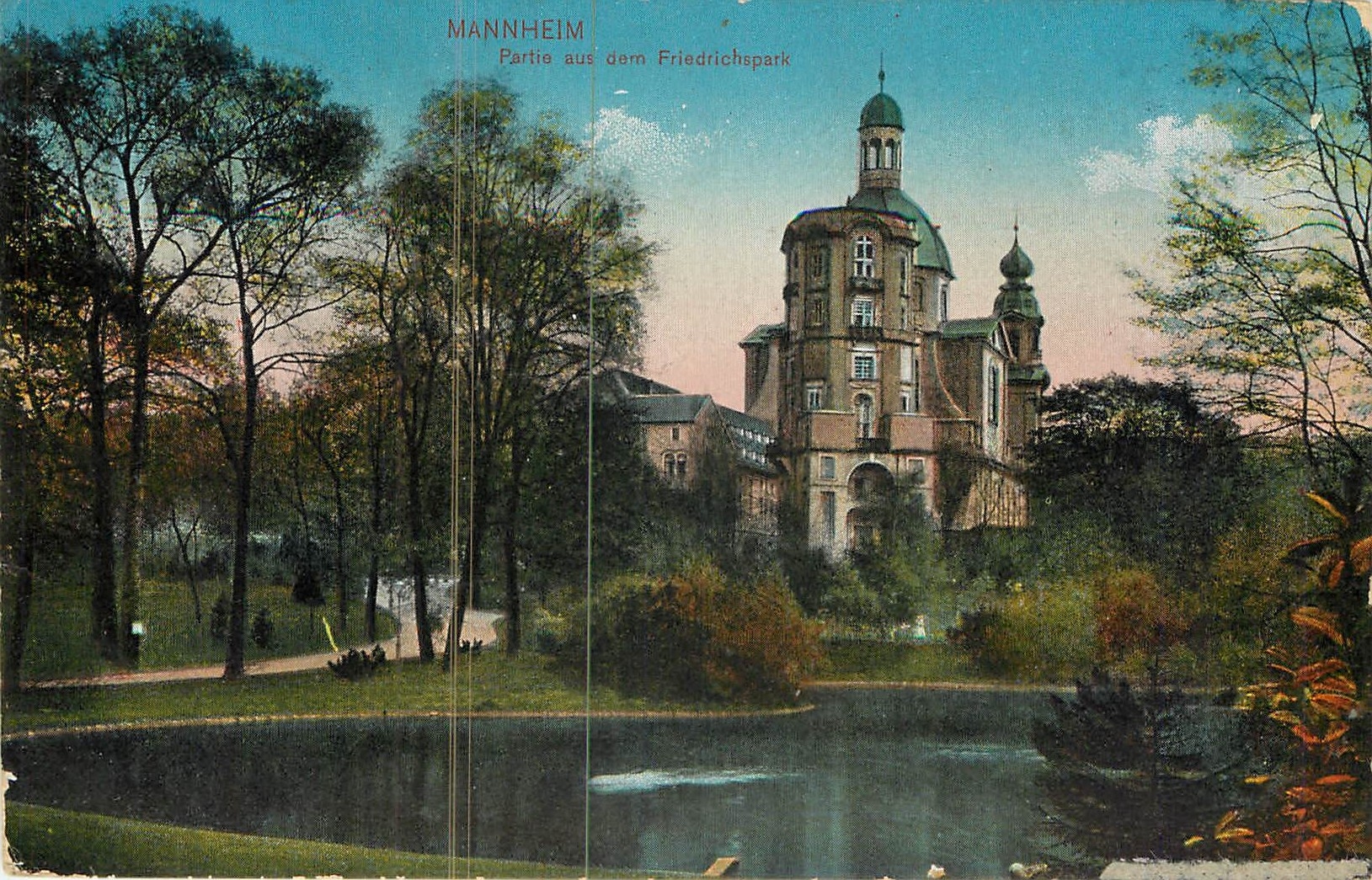CPA Mannheim Partie aus dem Friedrichspark 
