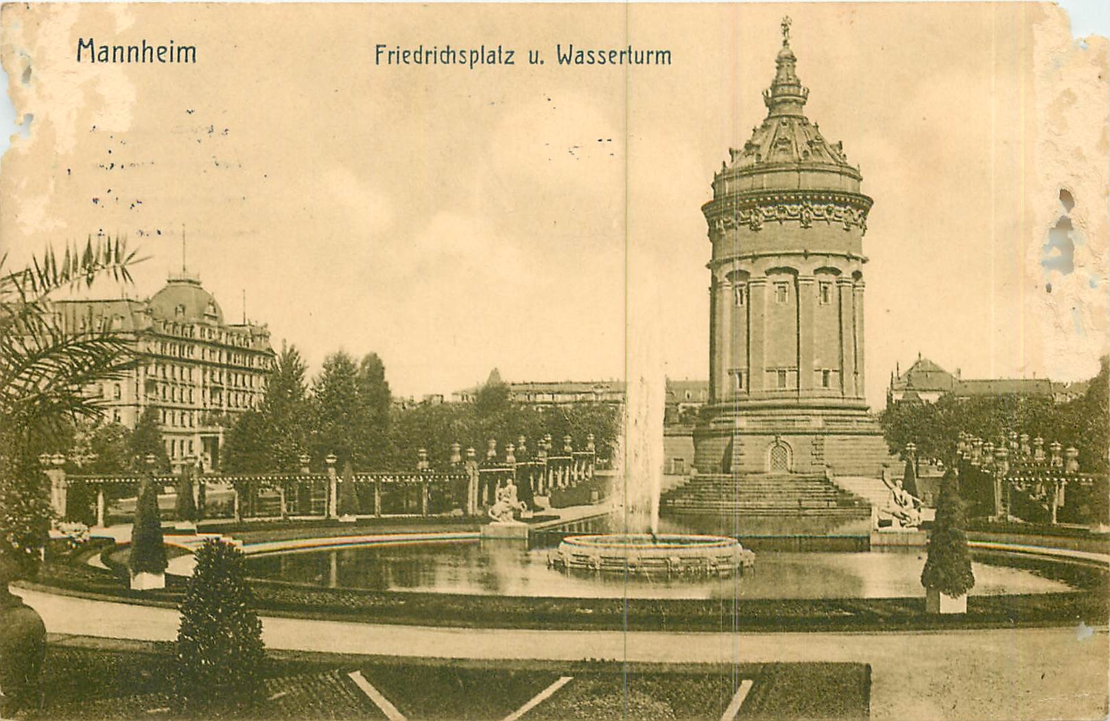 CPA Mannheim Friedrichsplatz u Wasserturm 