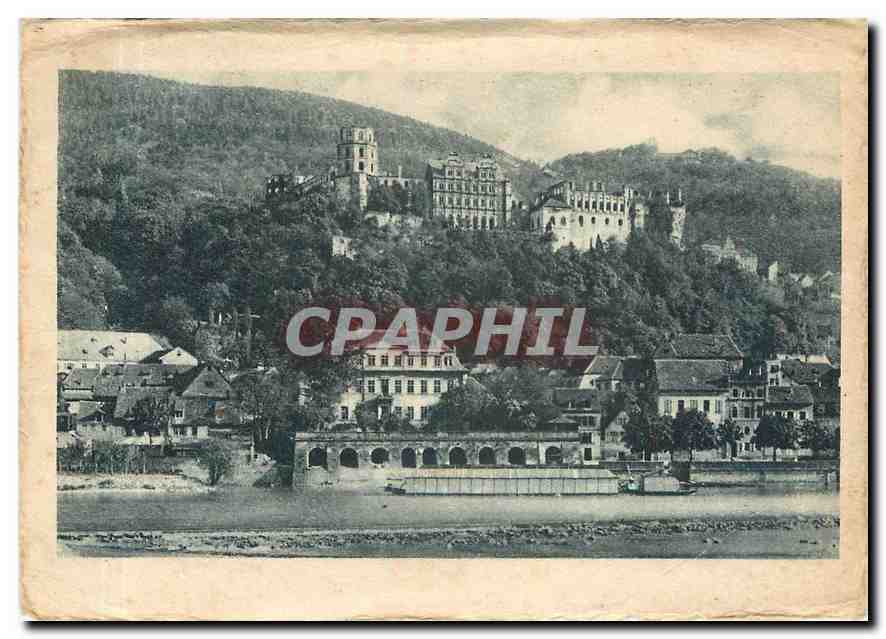 CPA Heidelberg Das Schloss von der Hirschgasse gesehen 