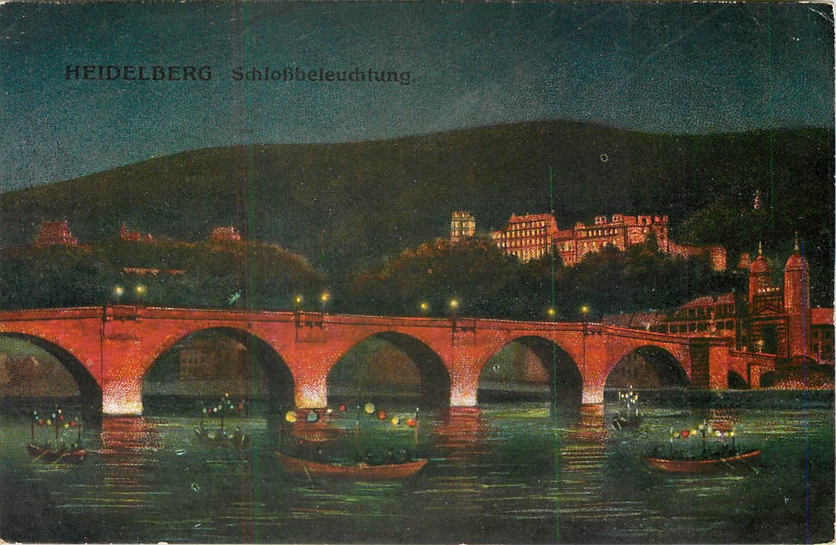 CPA Heidelberg Schlosseleuchtung (carte 1897)