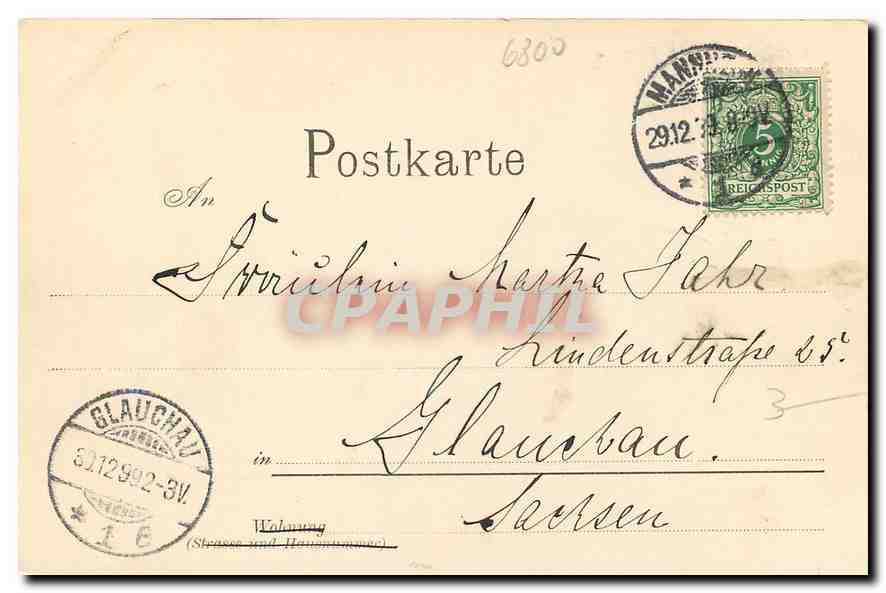 CPA Gruss aus Mannheim Parthie aus Stadtpark (carte 1899) — Rückseite