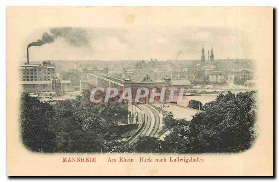 CPA Mannheim Am Rhein Blick nach Ludwigshafen 
