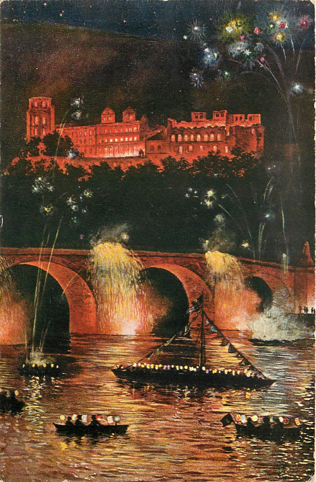 CPA Heidelberg Schlossbeleuchtung 