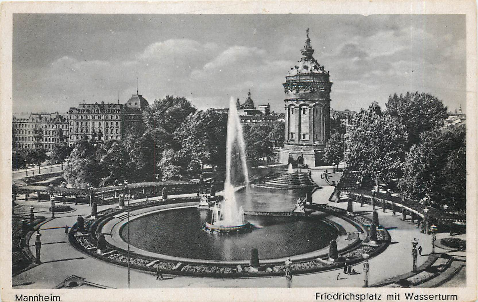 CPA Mannheim Friedrichsplatz mit Wasserturm 