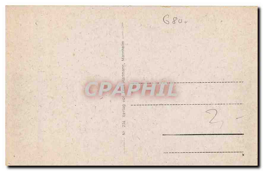 CPA Mannheim Friedrichsplatz mit Wasserturm  — Rückseite