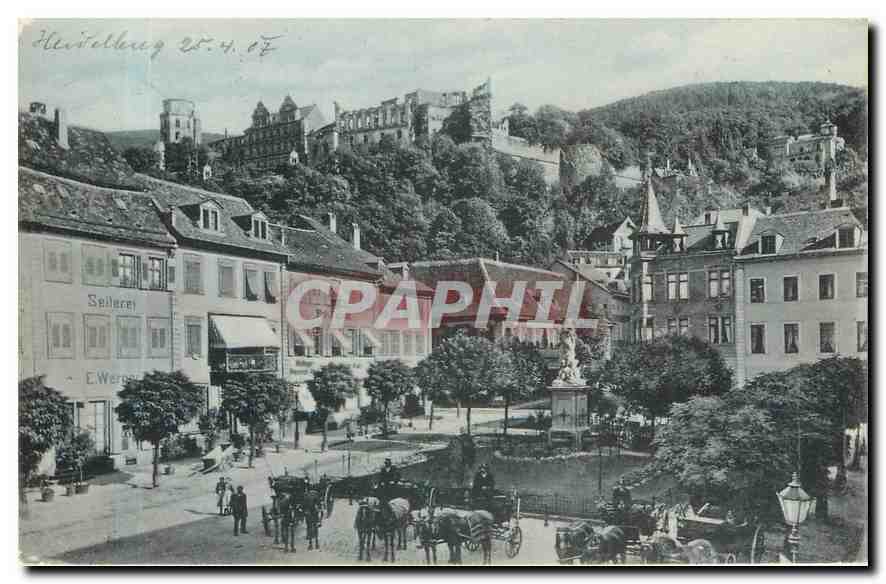 CPA Heidelberg Das Schloss vom Kornmarkt gesehen 