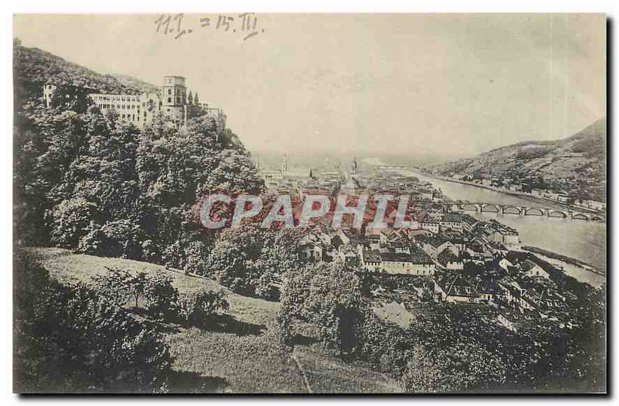 CPA Heidelberg von der Terrasse gesehen 