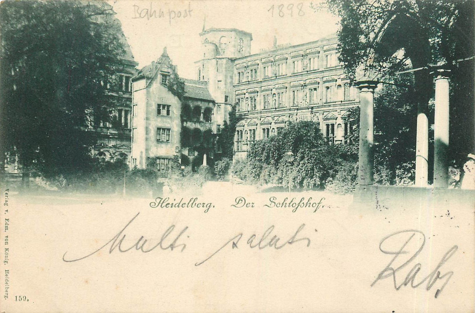 CPA Heidelberg Der Schlosshof (carte 1898)