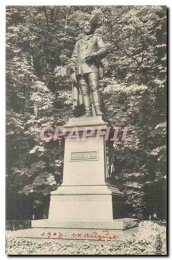 CPA Das Scheffeldenkmal auf der Terrasse des Heidelberger Schlosses 