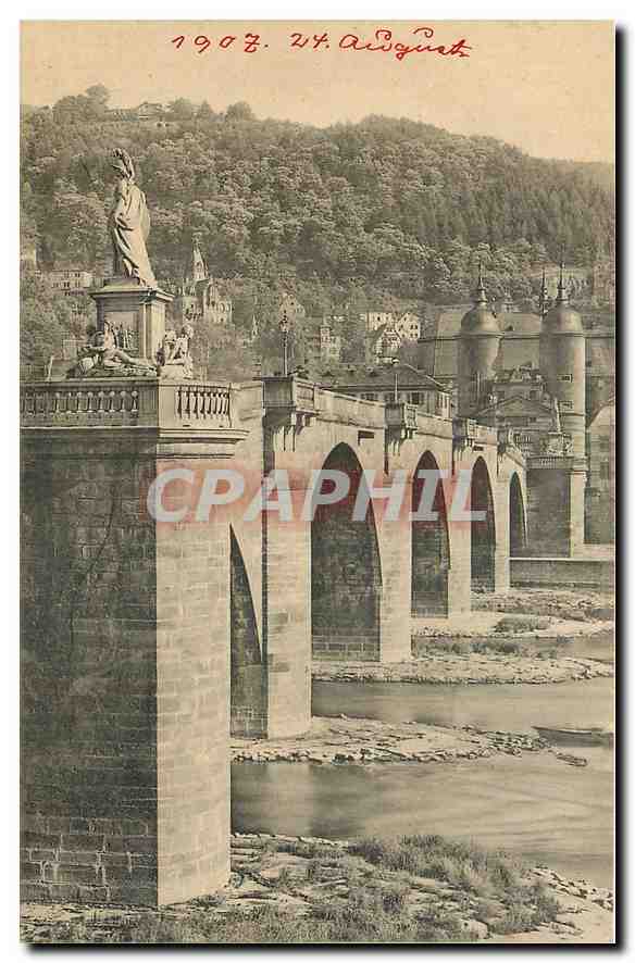 CPA Heidelberg Die alte Neckarbrucke mit dem Bruckentor 