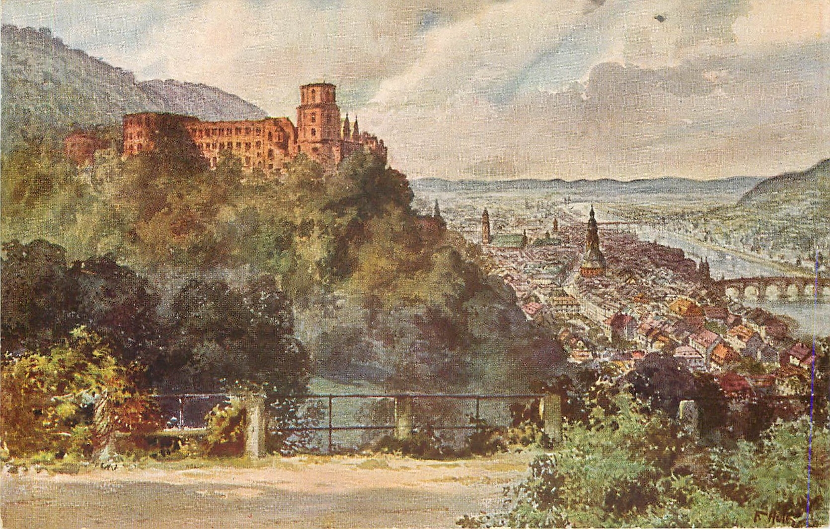 CPA Heidelberg von der Schloss Terrasse 