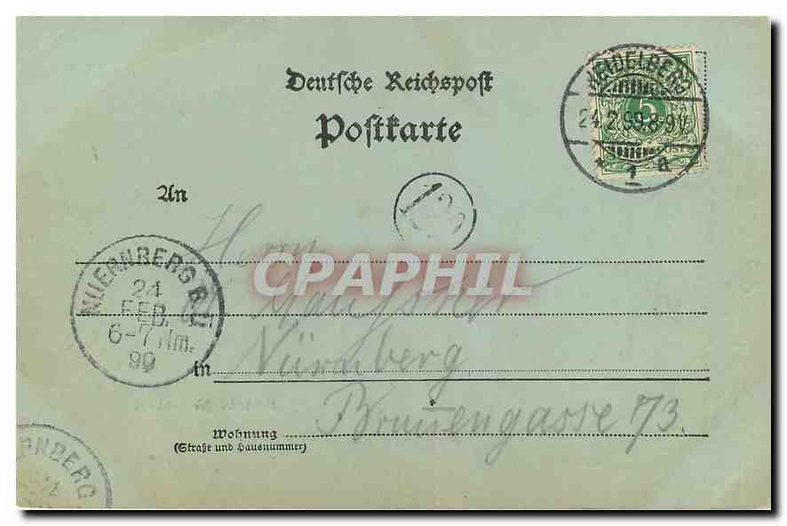 CPA Gruss aus Heidelberg Heidelberger Schloss (carte 1899) — Rückseite