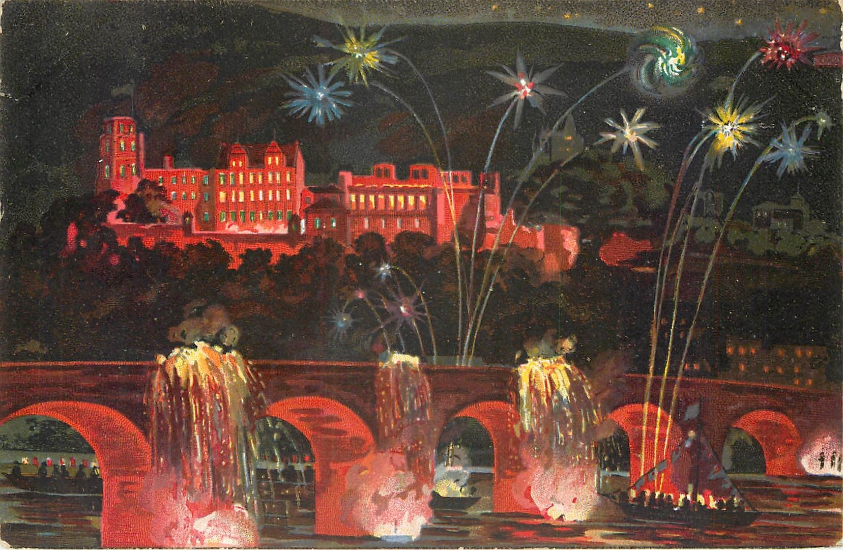 CPA Heidelberg Schlossbeleuchtung 