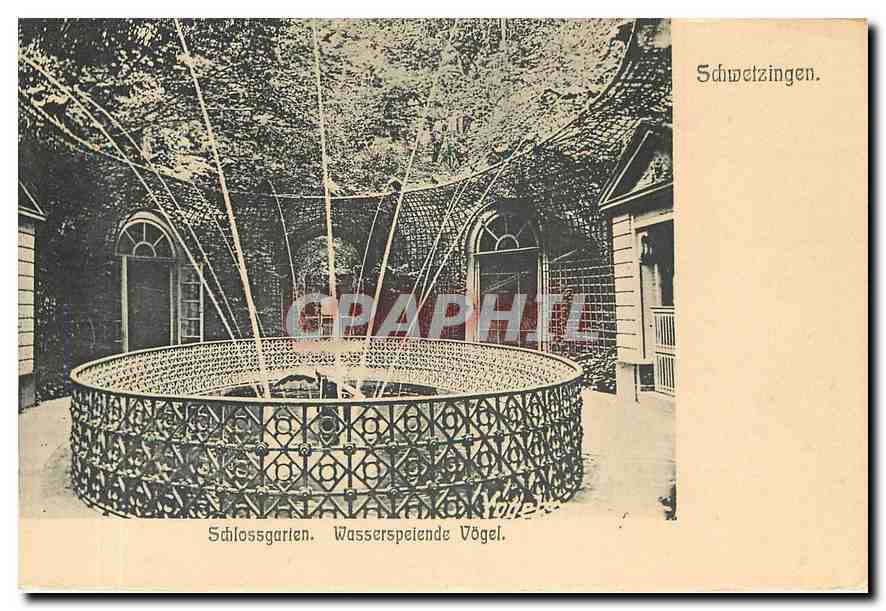 CPA Schwetzingen Schlossgarten Wasserspelende Vogel 