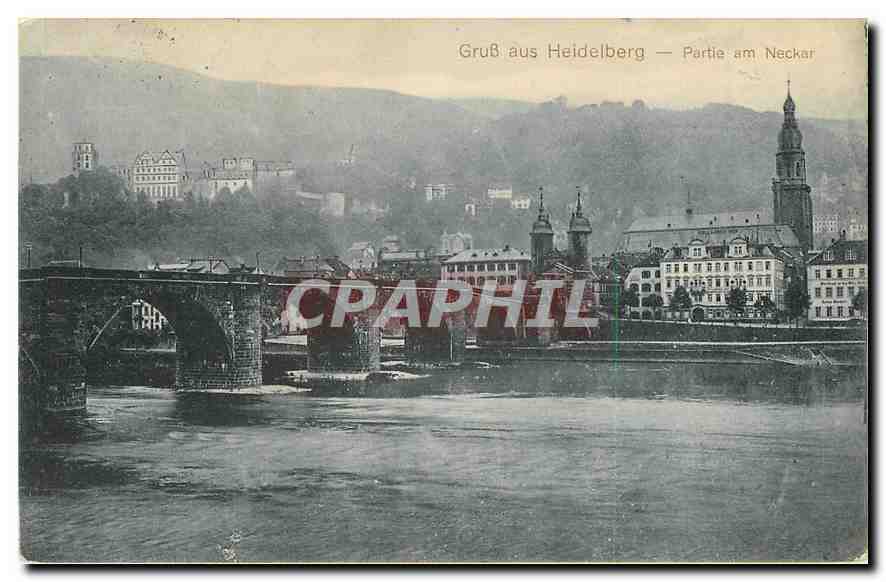 CPA Gruss aus Heidelberg Partie am Neckar 