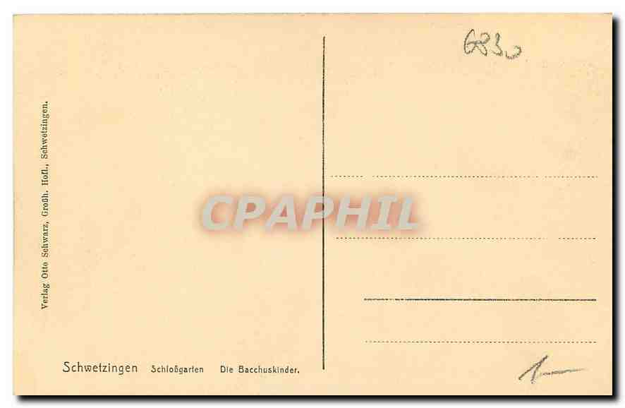 CPA Schwetzingen Schlossgarten Die Bacchuskinder Enfants Bouc Chevre — Rückseite
